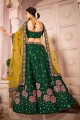 Green Wedding Lehenga Choli in Embroidered Silk