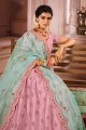 Pink Embroidered Wedding Lehenga Choli in Silk