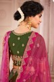 Silk Wedding Lehenga Choli in Mahendi  with Embroidered