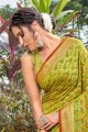 Green Banarasi Saree with Weaving Banarasi silk