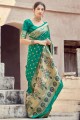 Sea green Saree in Weaving Silk