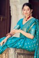 Weaving Silk Saree in Sky blue with Blouse