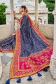 Mirror Banarasi silk Saree in Blue