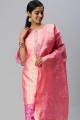 Pink Salwar Kameez with Weaving Banarsi jacquard