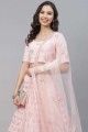 Pink Party Lehenga Suit in Georgette with Embroidered