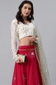 Pink Party Lehenga Choli in Embroidered Georgette