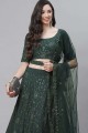 Green Party Lehenga Choli in Embroidered Georgette