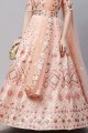 Pink Embroidered Party Lehenga Choli in Georgette