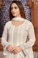 Faux georgette Sharara Suit with Embroidered