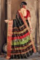 Weaving Silk Saree in Black with Blouse