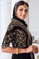 Georgette Black Anarkali Suit in Embroidered