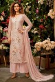Pink Printed Georgette and viscose Eid Palazzo Suit