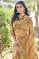 Cream saree in Wevon Rich Pallu Designer Organza