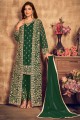 Net Designer Thread,Sequance Embroidery Work Green salwar kameez with Net Dupatta