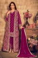 Maroon Net Designer Thread,Sequance Embroidery Work salwar kameez with Net Dupatta