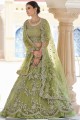 Wedding Lehenga Choli in Olive Soft Net with Heavy Designer Dori,Sequance Embroidery Work