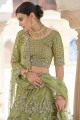 Wedding Lehenga Choli in Olive Soft Net with Heavy Designer Dori,Sequance Embroidery Work