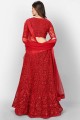 Red Lehenga Choli in Heavy Thread,Sequance Embroidery Work Soft Net