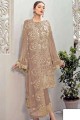 Brown pakistani Salwar Kameez in Faux Georgette with  Embroidery Work