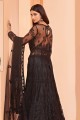 Black Designer Floral,Sequance Embroidery Work anarkali suit in Butterfly Net