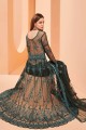 anarkali suit in Green Butterfly Net with Designer Floral,Sequance Embroidery Work