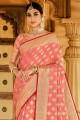 Pink Designer Weaving Work saree in Silk