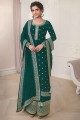 Georgette Eid Palazzo Suit with Embroidered in Rama