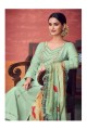 Green Eid Salwar Kameez with Digital print Muslin