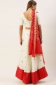 Cotton Party Lehenga Choli with Printed in White