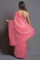 Saree Georgette  in Pink with Embroidered
