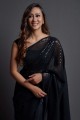 Saree Georgette with Embroidered in Black