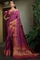 Silk Saree with Zari,weaving in Purple