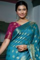 Art silk South Indian Saree with Weaving in Blue