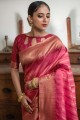 Weaving Pink  Saree in Silk