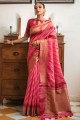Weaving Pink  Saree in Silk