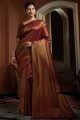 Saree Maroon  in Art silk with Weaving