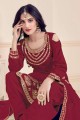 Maroon Patiala Suit with Embroidered Silk