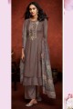 Viscose Brown Eid Palazzo Suit in Embroidered