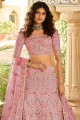 Pink Wedding Lehenga Choli in Art silk with Embroidered