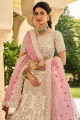 Embroidered Crepe Baby pink Wedding Lehenga Choli with Dupatta