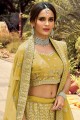 Organza Embroidered Golden Party Lehenga Choli with Dupatta