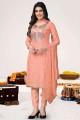 Chanderi Eid Salwar Kameez in Pink with Embroidered