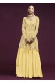 Eid Salwar Kameez in Yellow Faux georgette with Embroidered