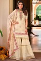 Eid Pakistani Suit in White Faux georgette with Embroidered