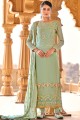 Georgette,viscose and bemberg eid pakistani salwar kameez in Olive  with Embroidered