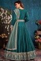 Green Art silk Embroidered Eid Anarkali Suit with Dupatta