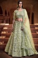 Georgette Embroidered Pista Party Lehenga Choli with Dupatta