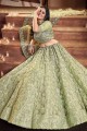 Georgette Embroidered Pista Party Lehenga Choli with Dupatta