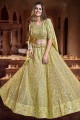 Georgette Embroidered Olive  Party Lehenga Choli with Dupatta