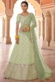 Pista Party Lehenga Choli in Art silk with Embroidered